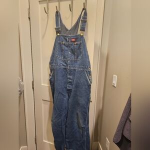 Dickies Men's Blue Denim Overalls